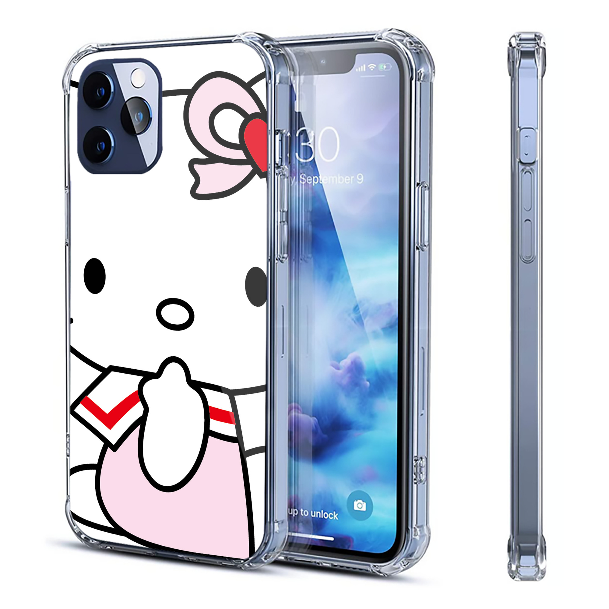 （画像用） Hello Kitty ハローキティ 【iPhone 12シリーズ対応】透明スマホケース（クリアソフトケース）